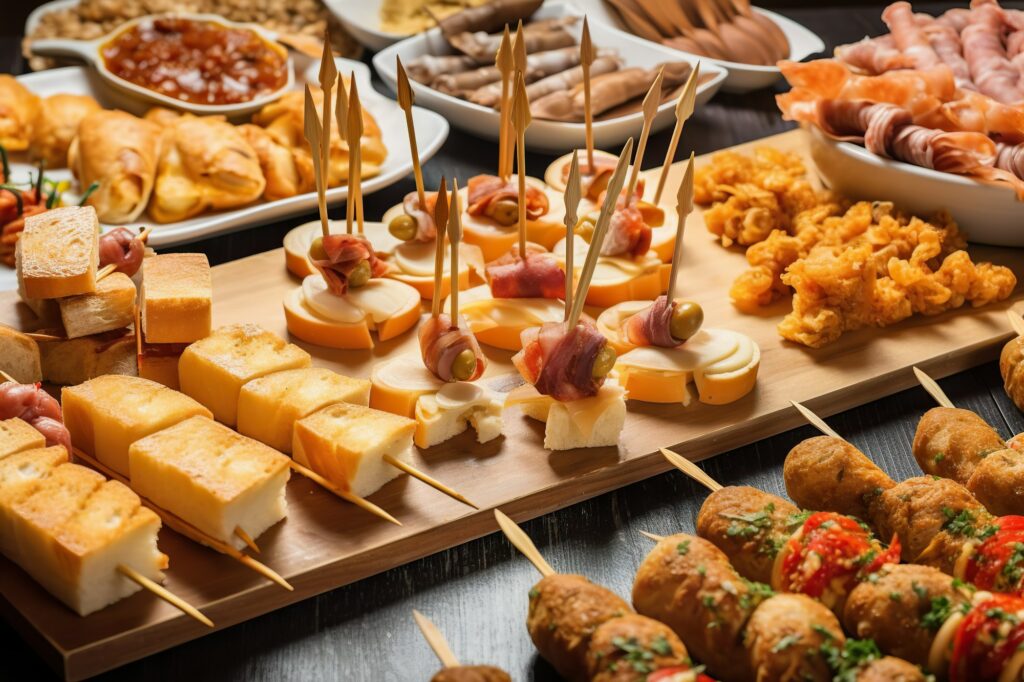 Typical snack of Basque Country, pinchos